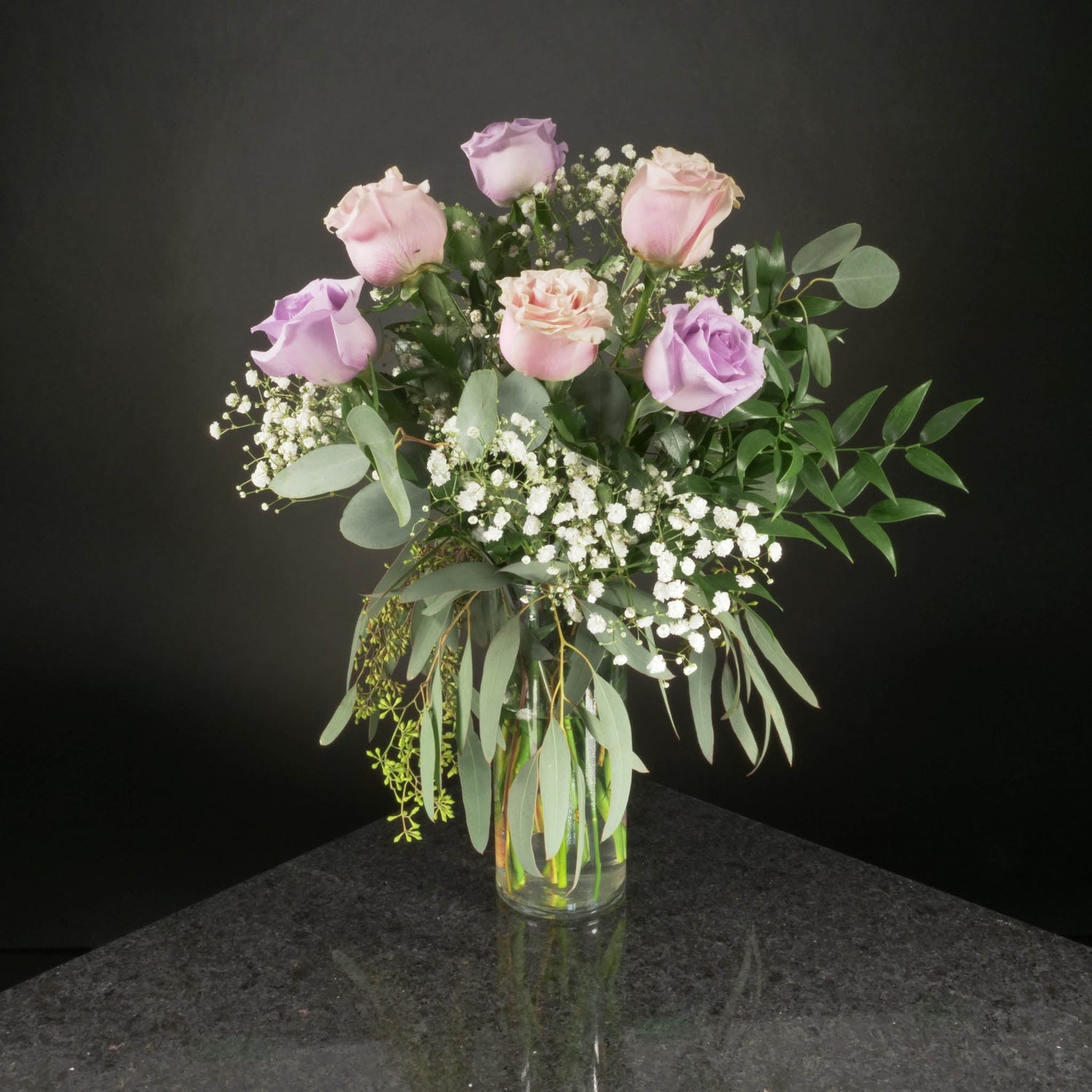  6 Roses / Vase / Fancy