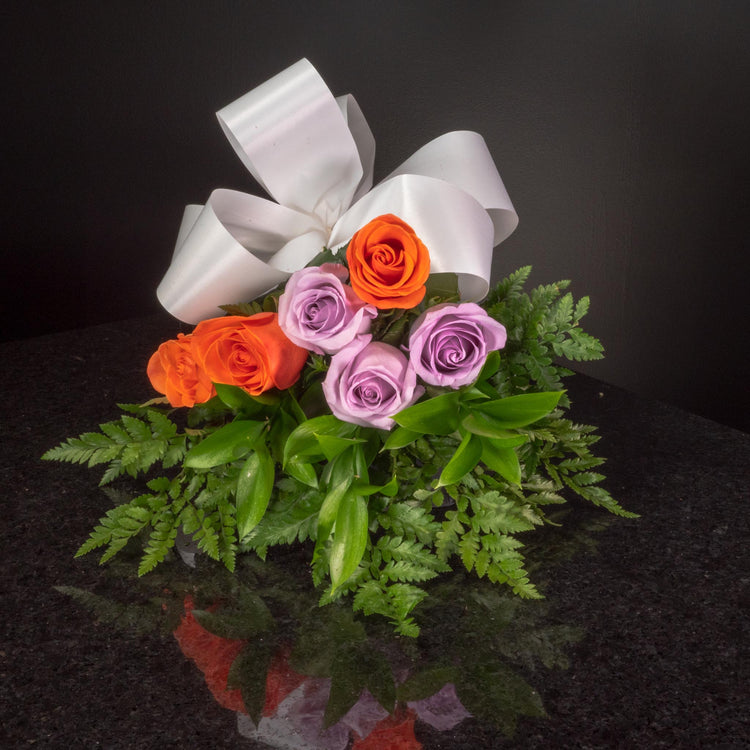 Orange Lavender Roses 6 Roses / Hand-Tied / Basic