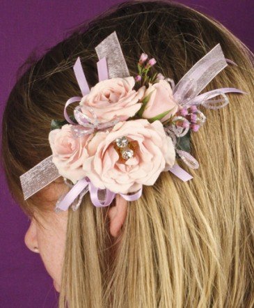 Pink Floral Barrette 