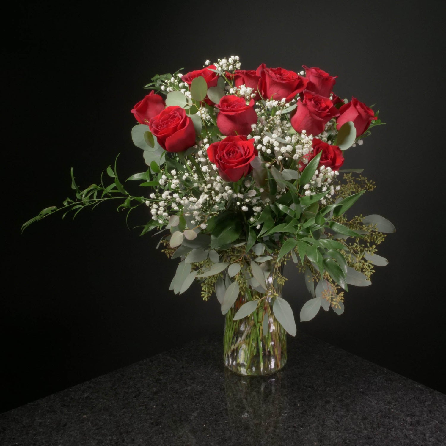  12 Roses / Vase / Fancy