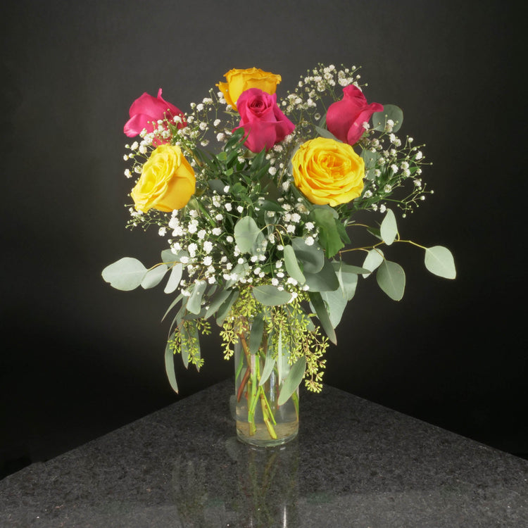  6 Roses / Vase / Fancy